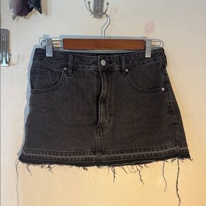 Y2K low rise black jean mini skirt